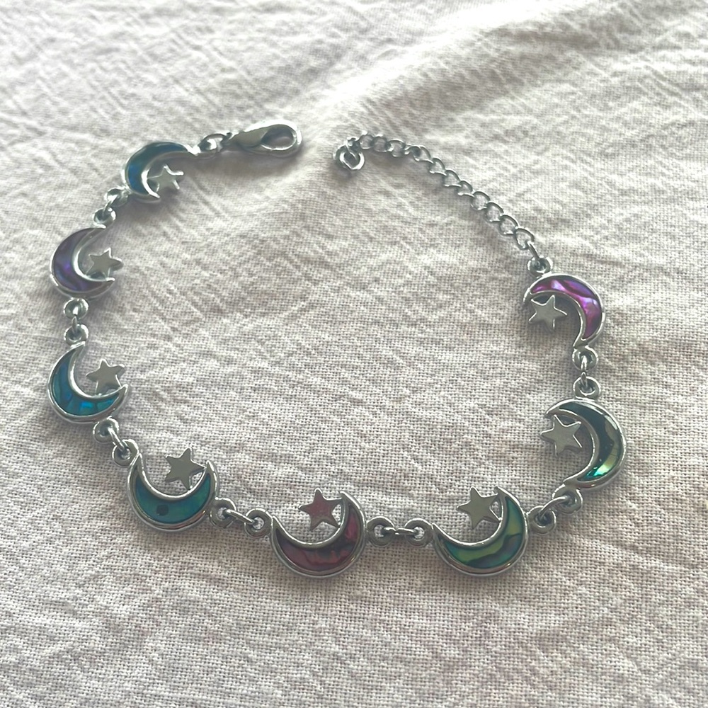 🟣3for$10 Celestial moon and star anklet or bracelet